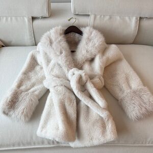 Mirvas White Faux Fur Jacket